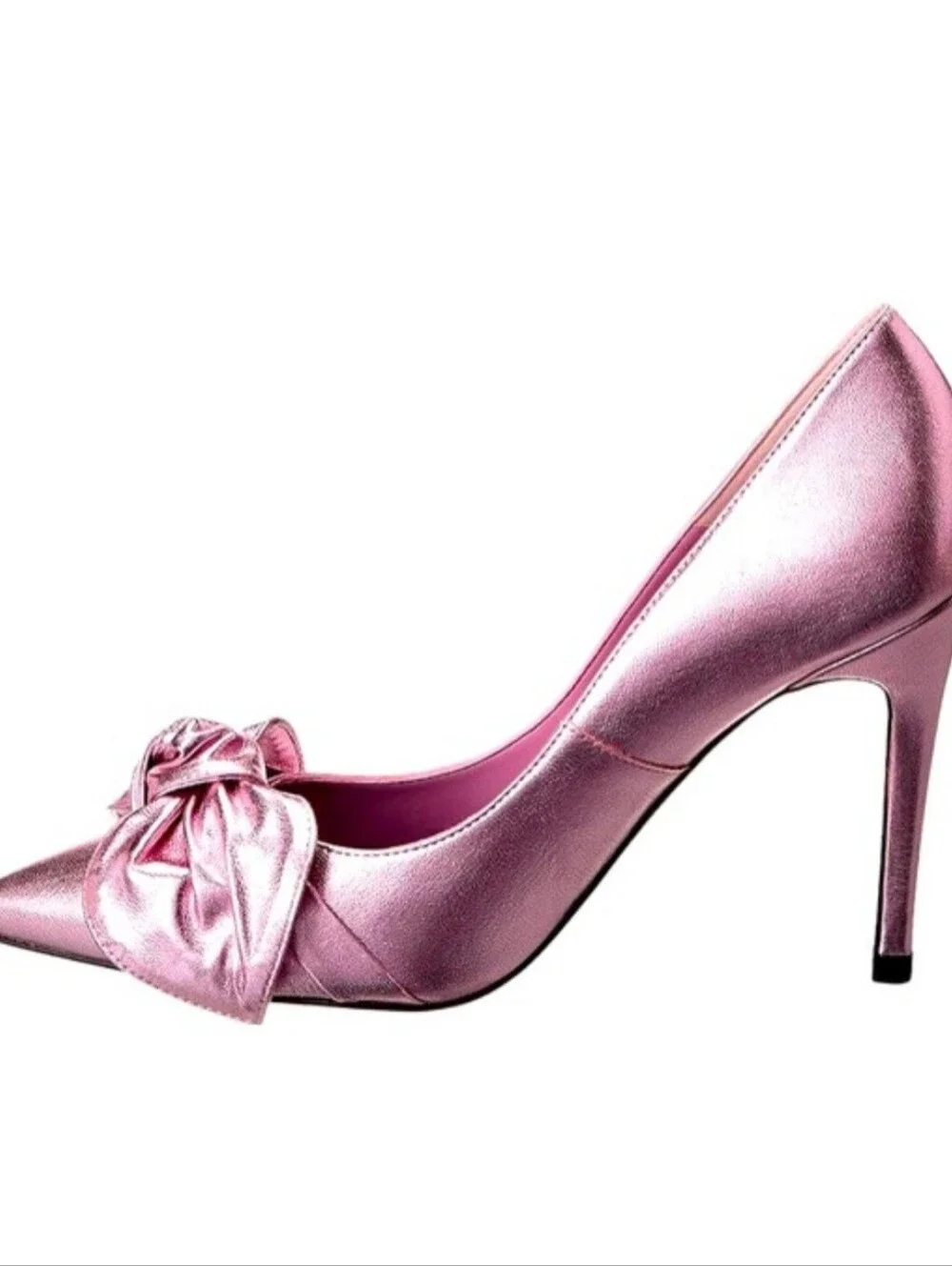 Ted Baker RYAL Metallic Pink Pointed-Toe Bow Stiletto Pumps - Women SZ 9.5